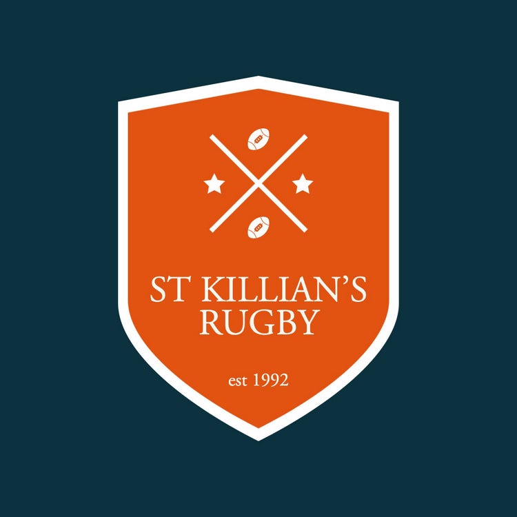 Red White & Navy Shield Crest Rugby Club Logo