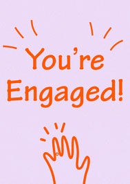Purple & Orange Engagement Greeting Card